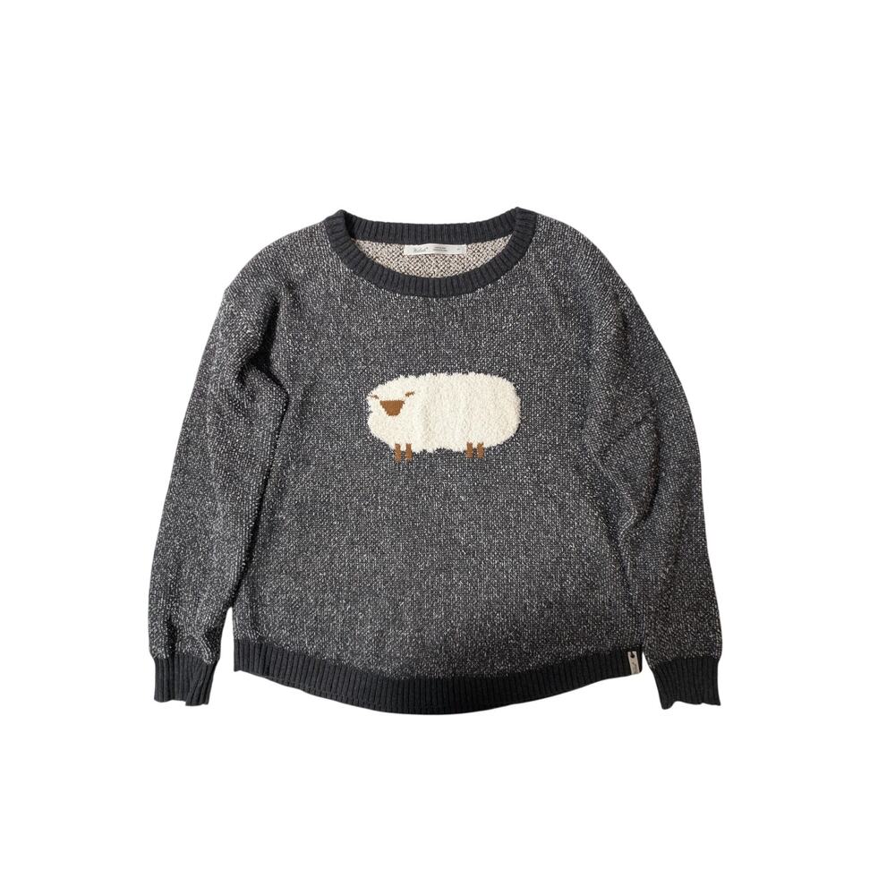 Woolrich Gray Sweater with Sheep on Front 14% Wool Size S/P
